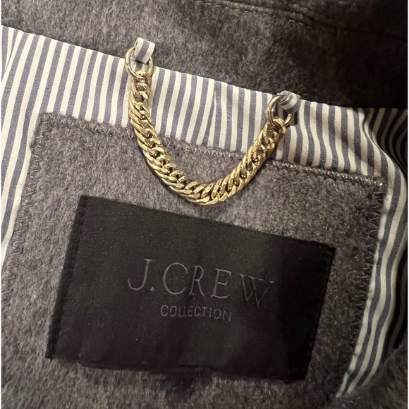 J. Crew Gray Long Coat with Gold Buttons - Picture 14 of 16